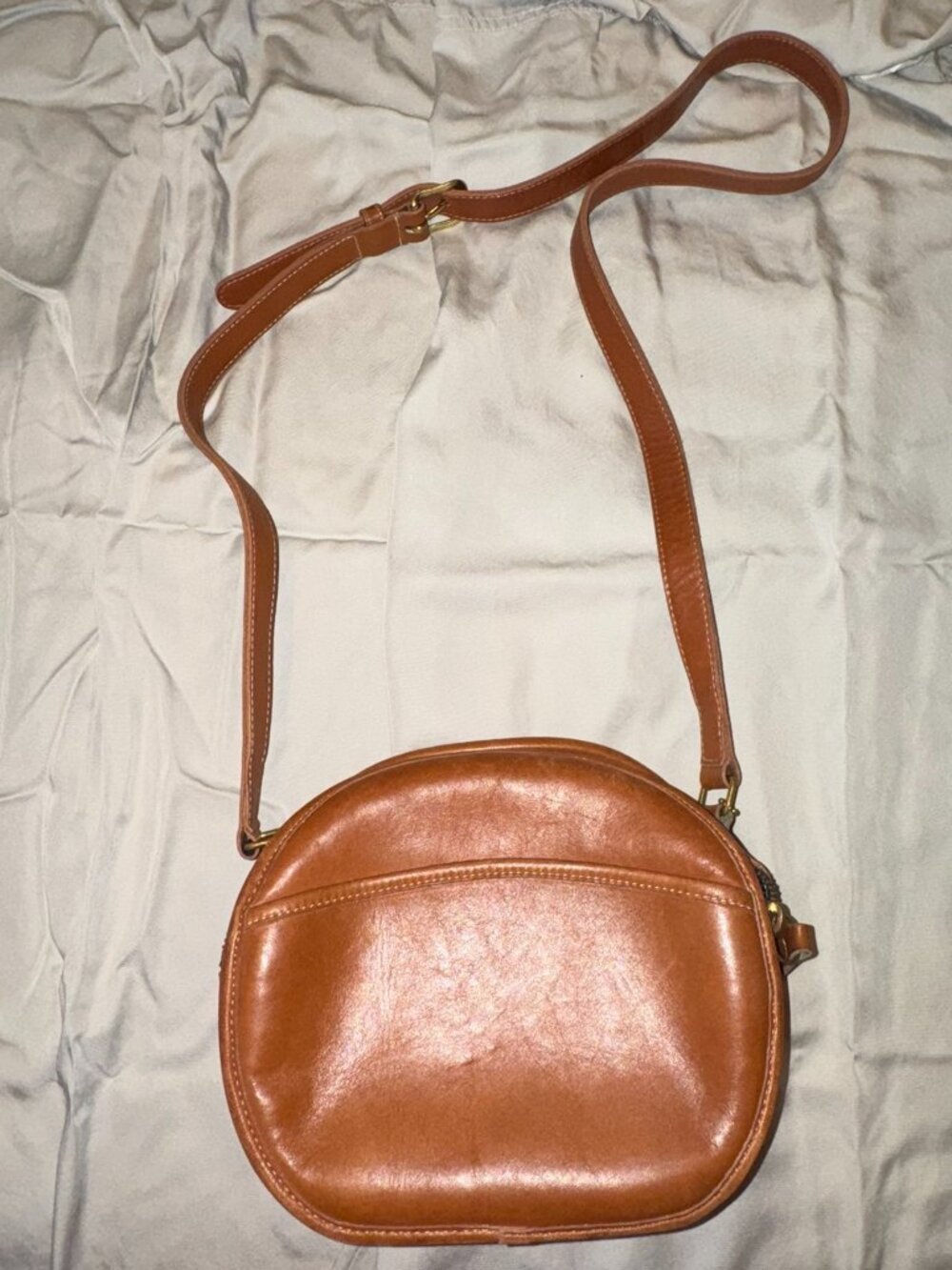 Vintage Coach Chester Canteen Brown Leather Round Crossbody Bag Shoulder Bag
